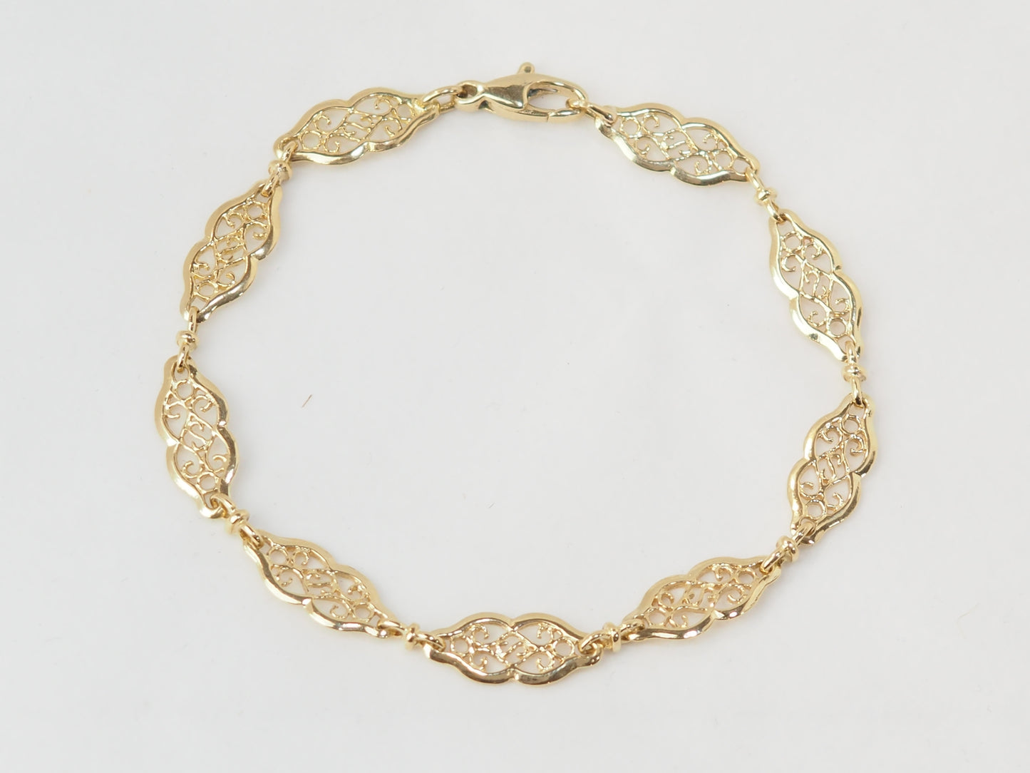 Bracelet ancien maille filigrane en or jaune