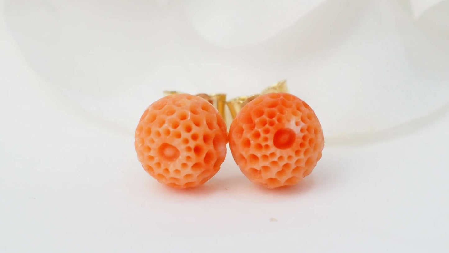 Boucles d'oreilles en corail