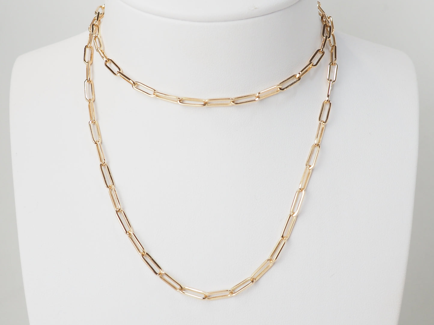 Sautoir maille rectangulaire en or jaune