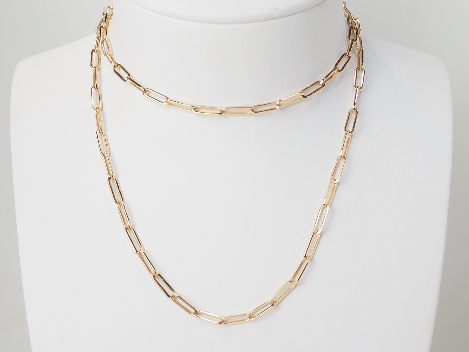 Sautoir maille rectangulaire en or jaune