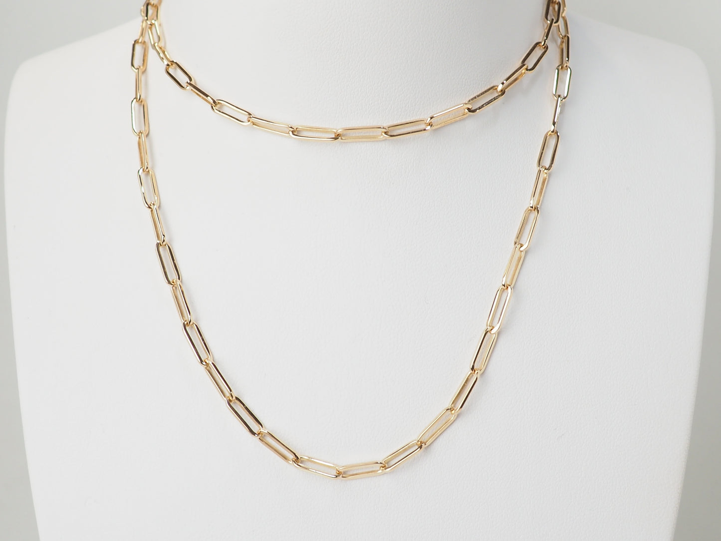 Sautoir maille rectangle en or jaune