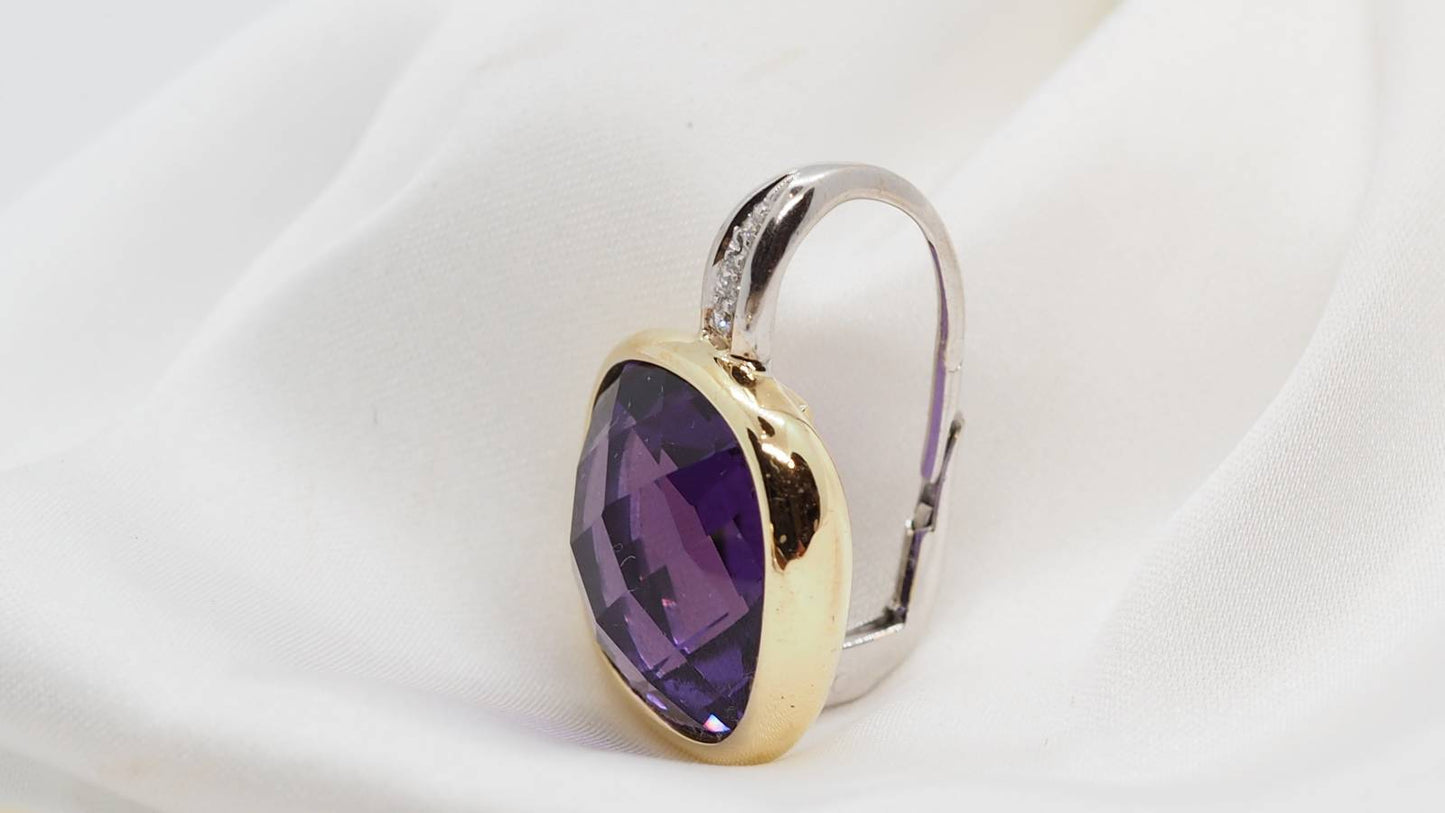 Acheter des boucles d'oreilles d'occasion en or et améthyste