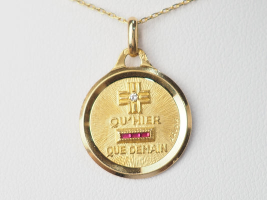 Pendentif médaille d'amour Augis en or jaune