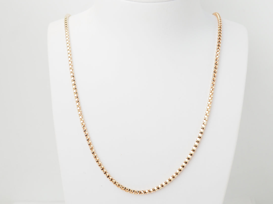 Collier en or rose, maille venitienne ronde