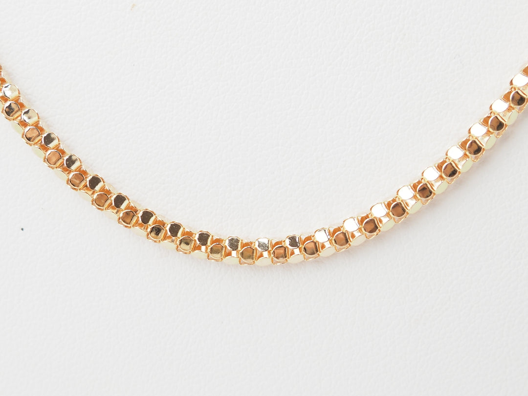 Collier en or rose, maille venitienne ronde