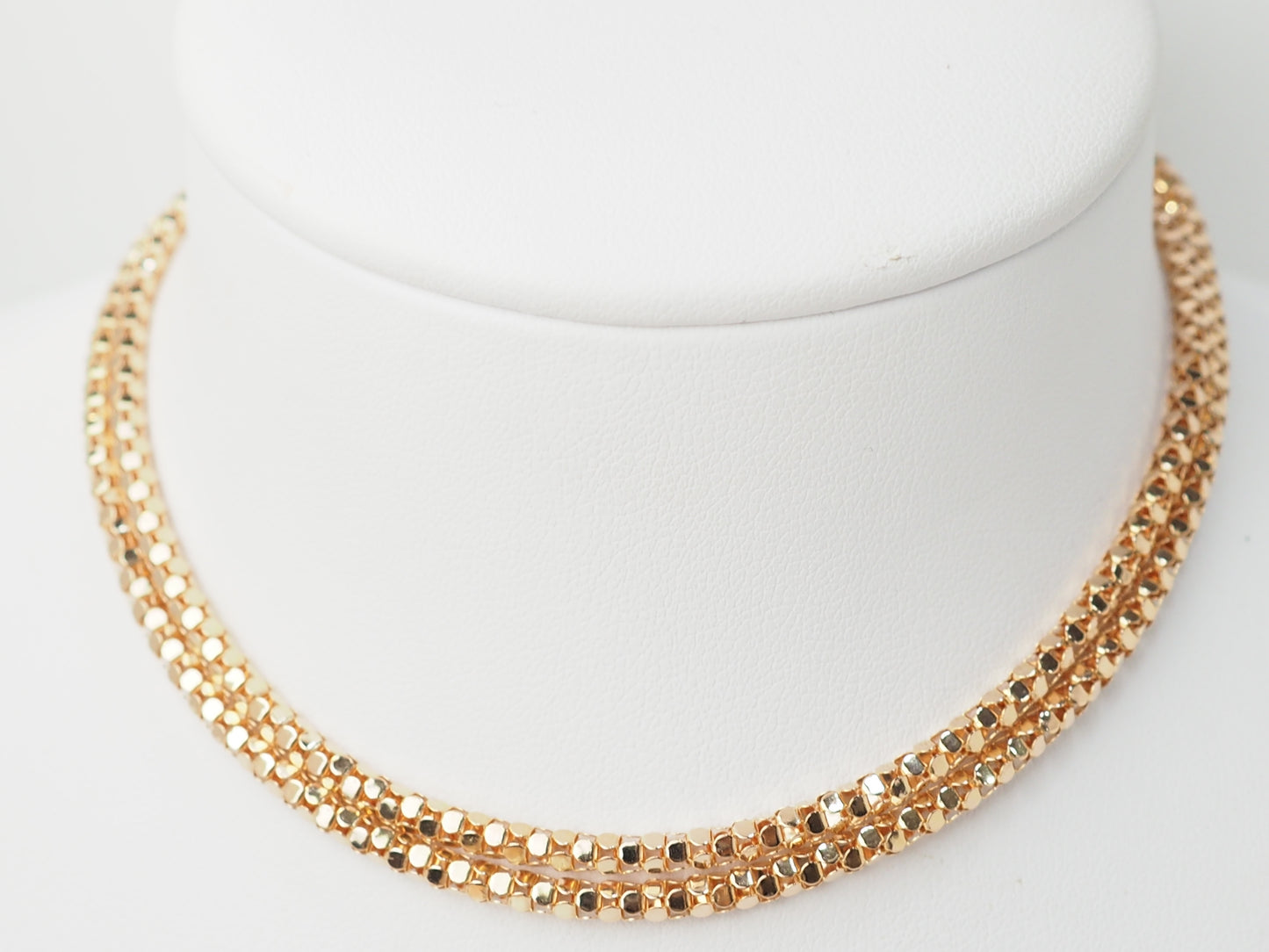 Collier en or rose, maille venitienne ronde