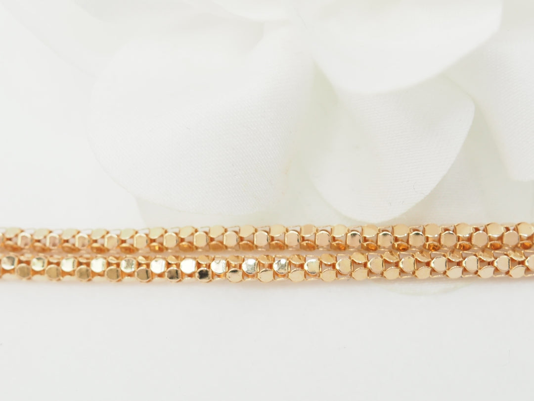Collier en or rose, maille venitienne ronde