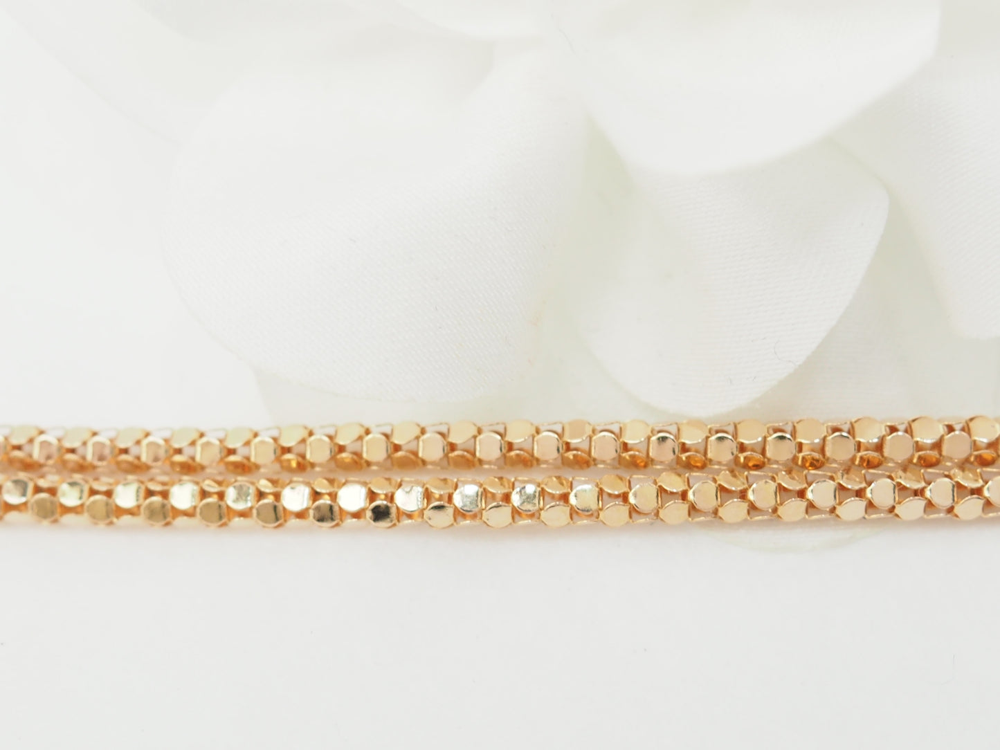 Collier en or rose, maille venitienne ronde