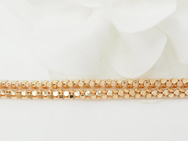 Collier en or rose, maille venitienne ronde