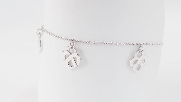 Bracelet Poiray Coeur Entrelacé en or blanc