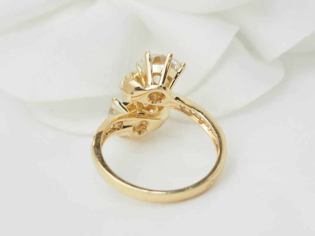 Bague Toi et Moi en or jaune et diamants
