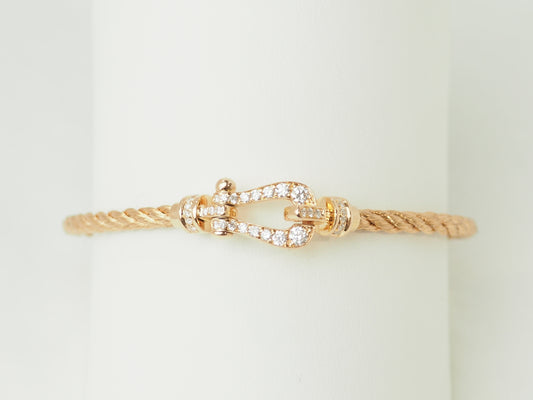 Bracelet Fred mini force 10 en or rose et diamants