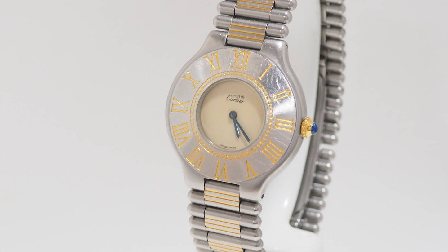 Montre Cartier Must 21 en acier et plaqué or