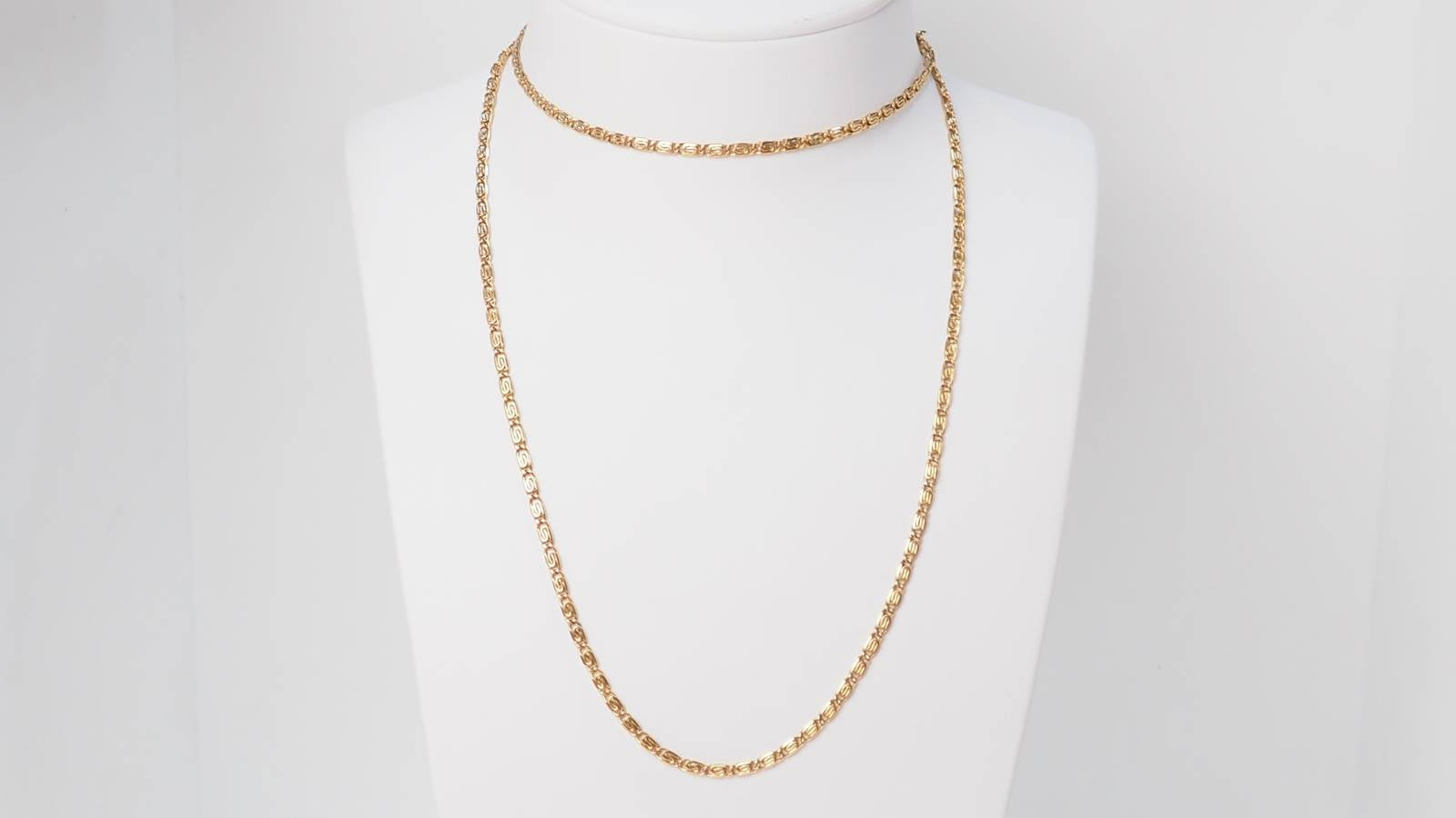 Collier maille plate en or jaune