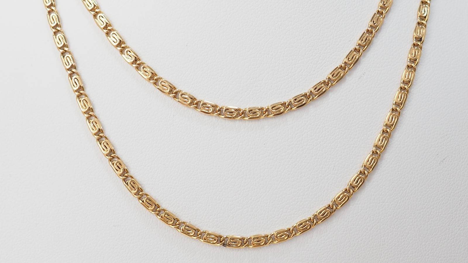 Collier maille plate long