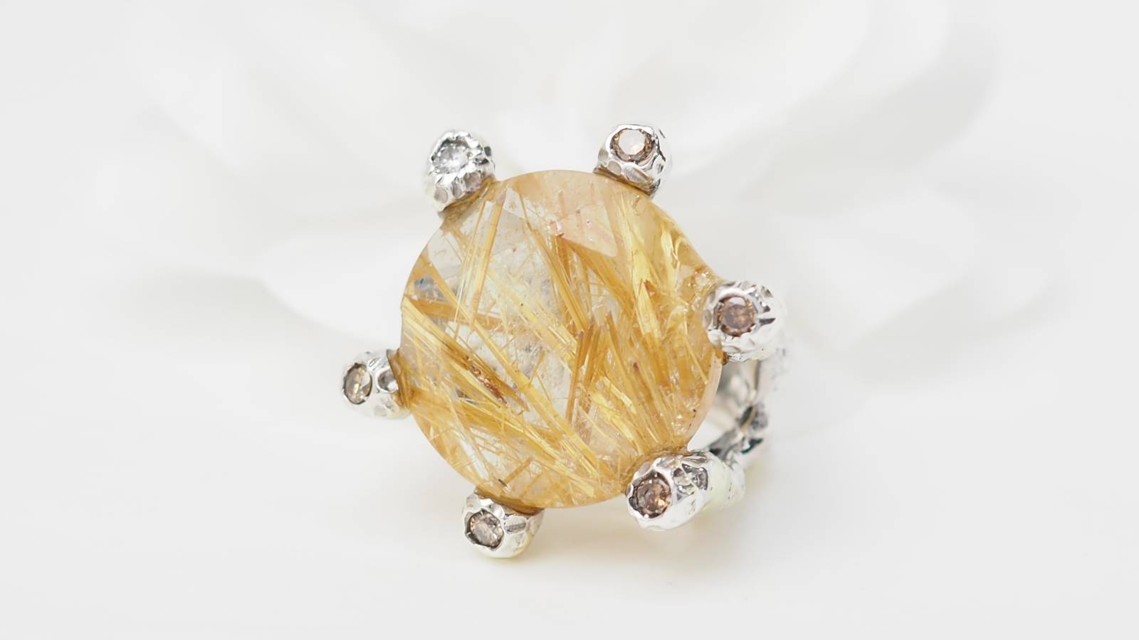 Bague en quartz rutile 