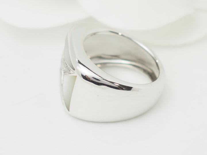 Bague Mauboussin "Grande vie" en or blanc, Nacre et diamants