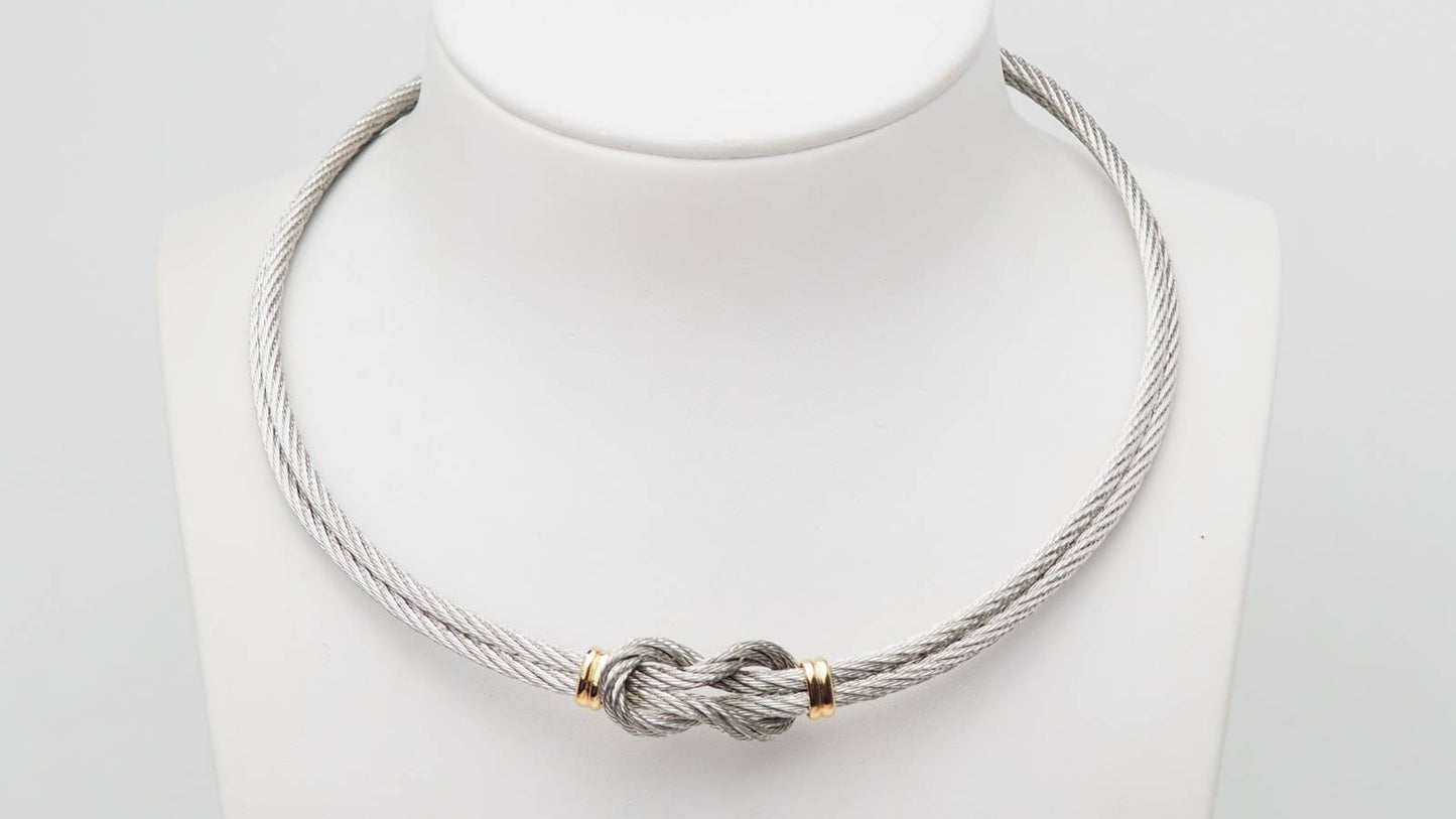 Collier FRED force 10 vintage en or jaune et acier