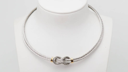 Collier FRED force 10 vintage en or jaune et acier