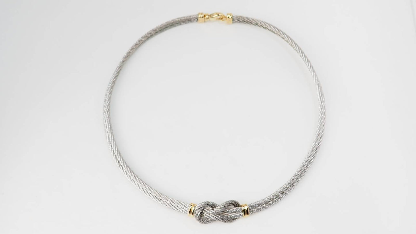 Collier FRED force 10 vintage en or jaune et acier