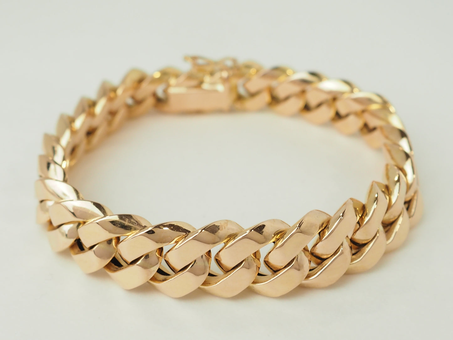 Bracelet vintage maille gourmette en or rose