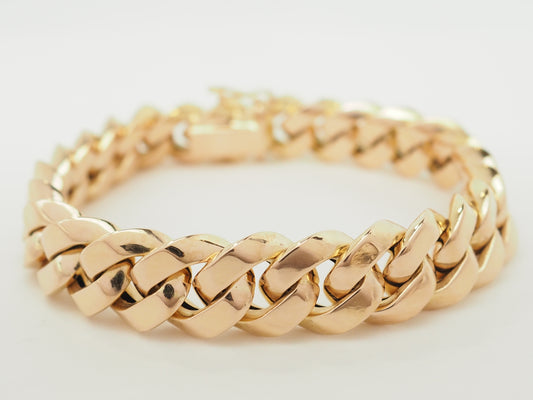 Bracelet vintage maille gourmette en or rose