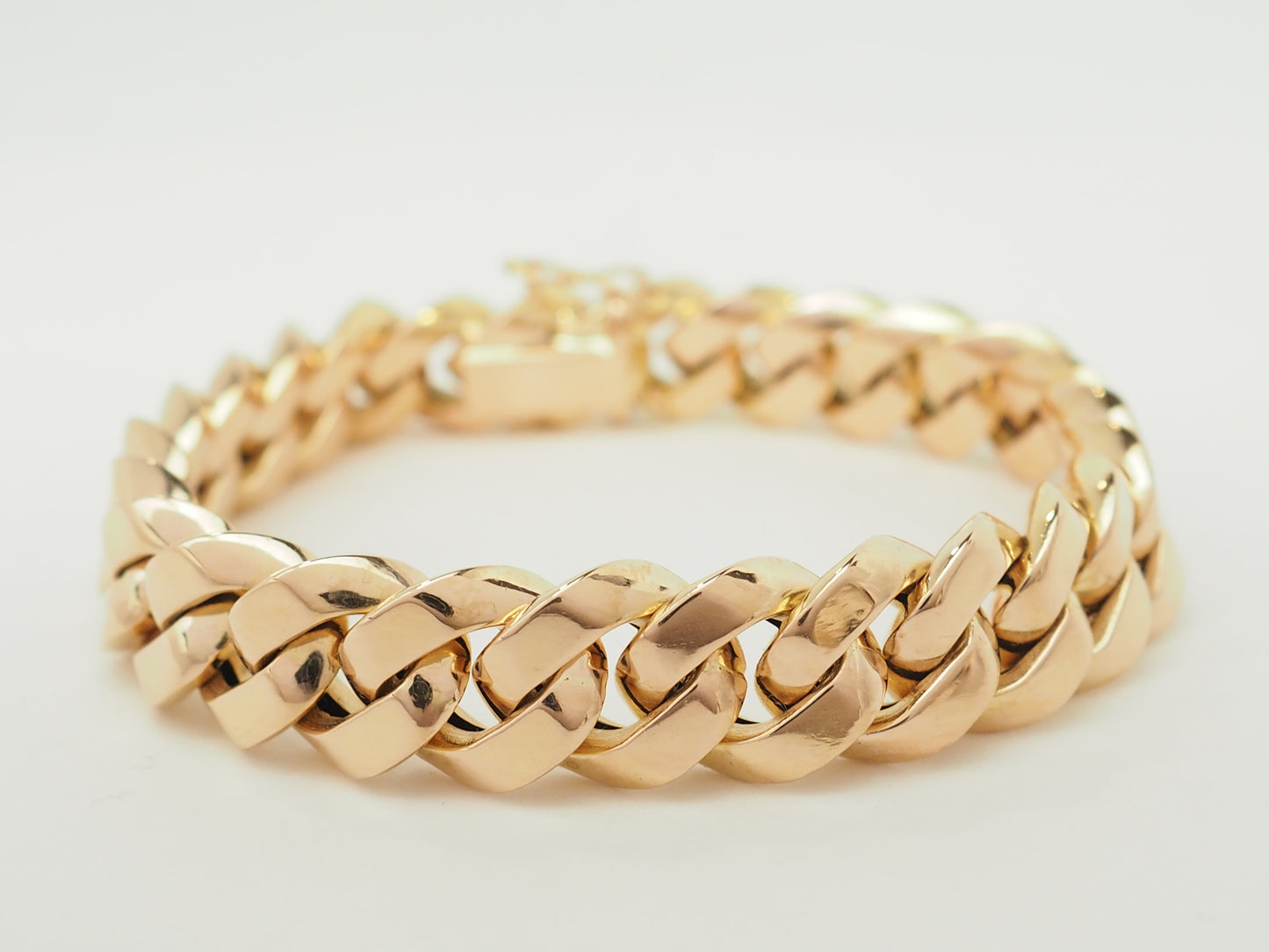 Bracelet vintage maille gourmette en or rose