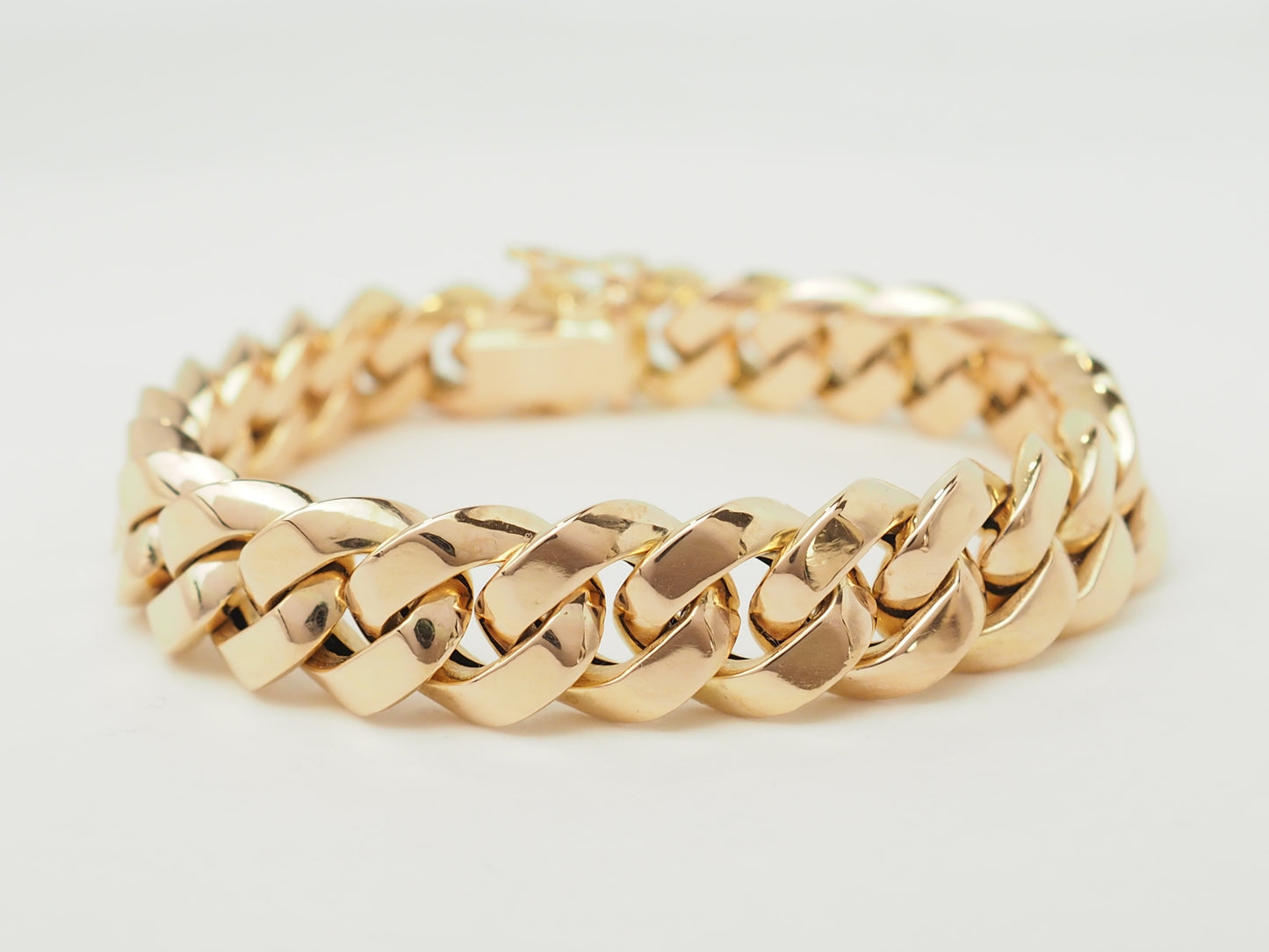 Bracelet vintage maille gourmette en or rose