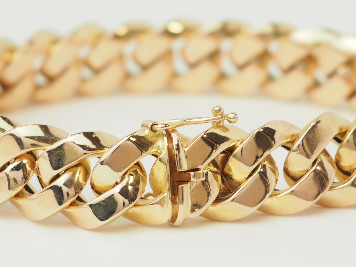 Bracelet vintage maille gourmette en or rose