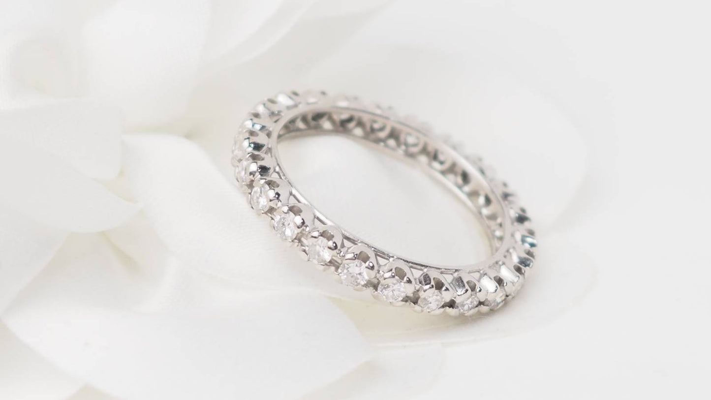 Alliance américaine en or blanc et diamants 1,20ct