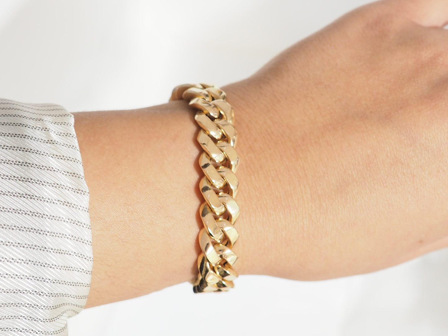 Bracelet vintage maille gourmette en or rose