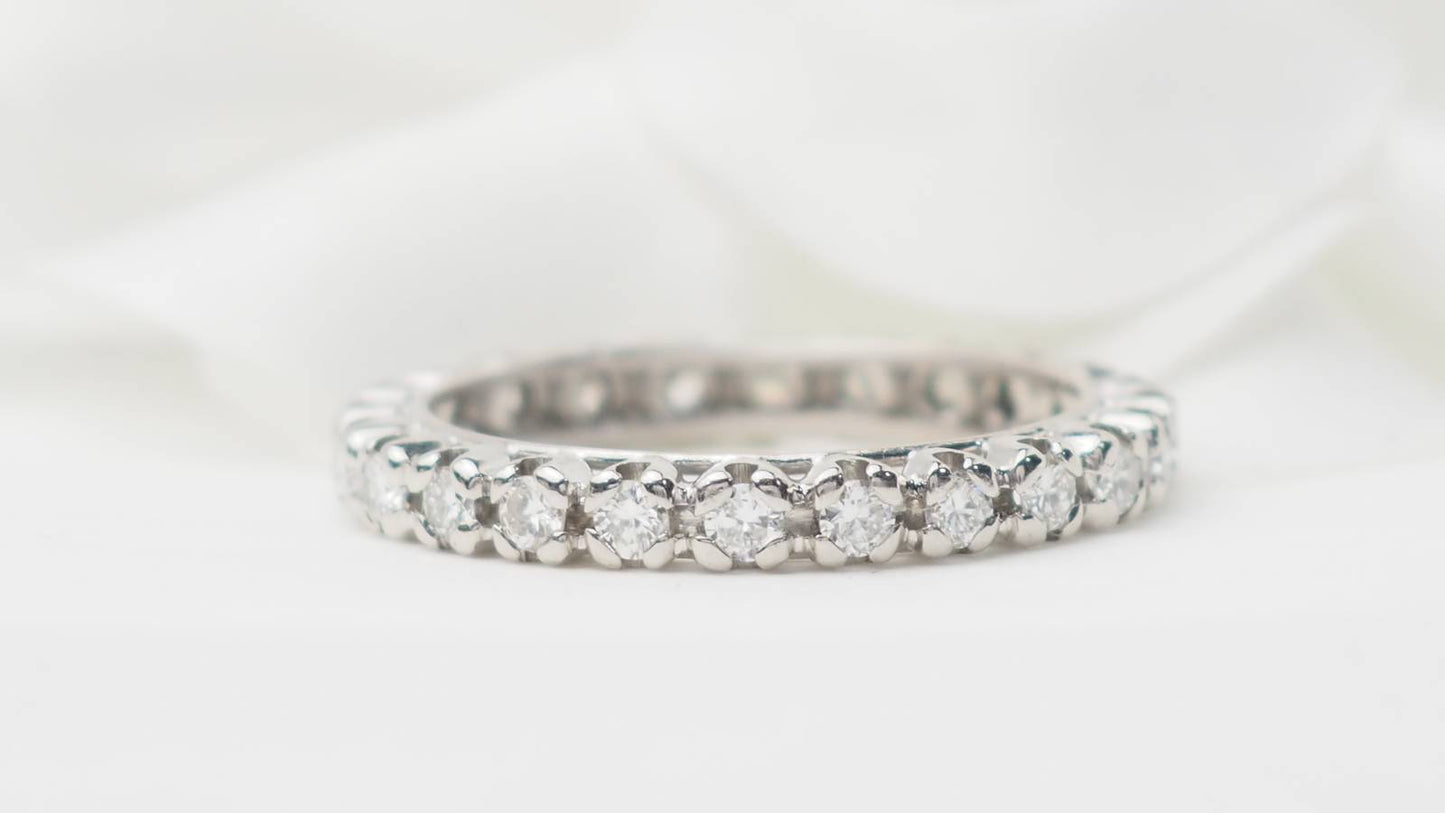 Alliance américaine en or blanc et diamants 1,20ct