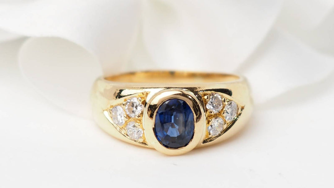 Bague jonc en or jaune et diamants