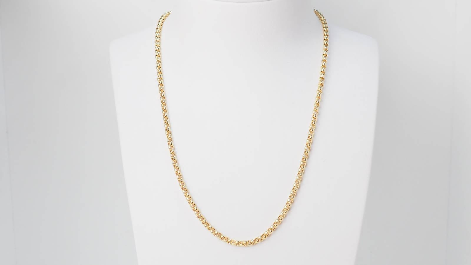 Collier maille jaseron en or jaune