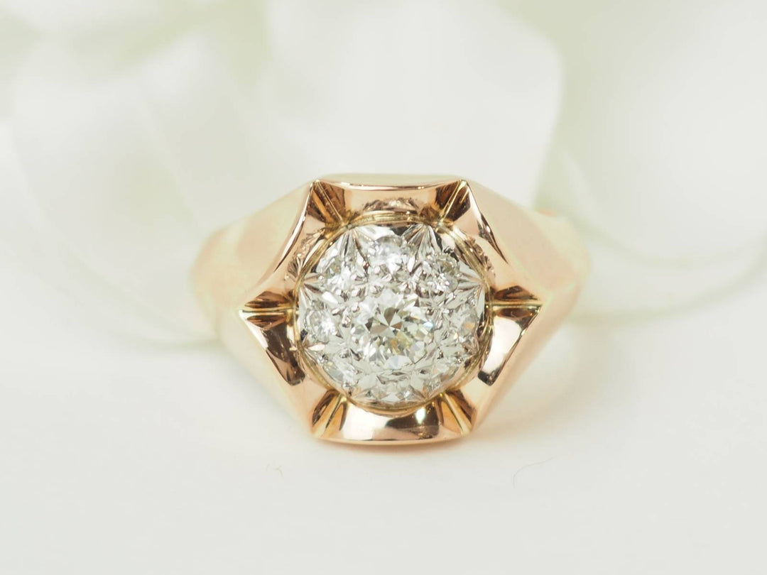 bague rétro diamant
