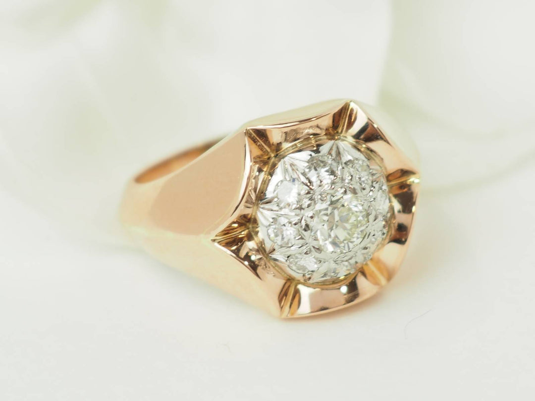 Bague Tank en or rose et diamants