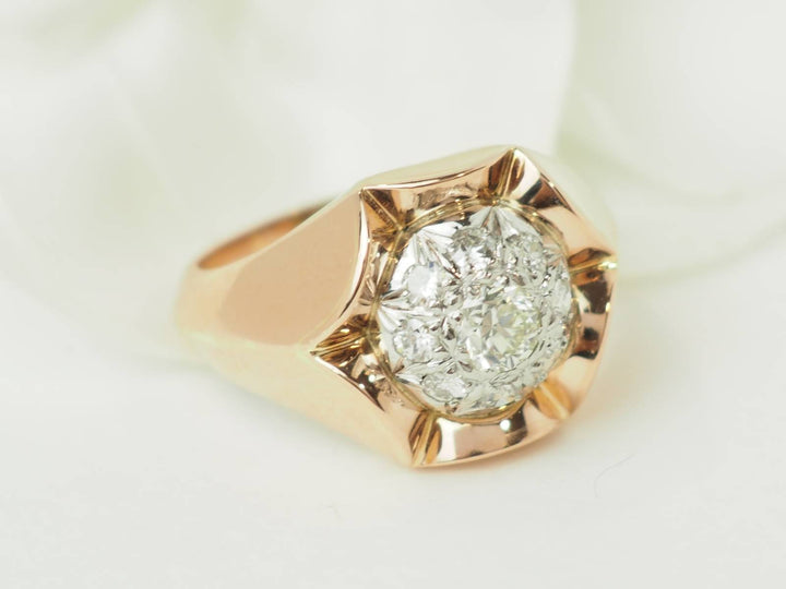 Bague Tank en or rose et diamants