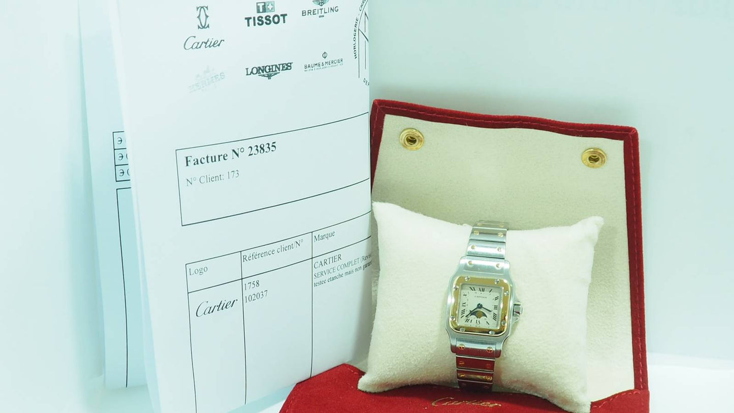 Montre Cartier Santos galbée Moonphase