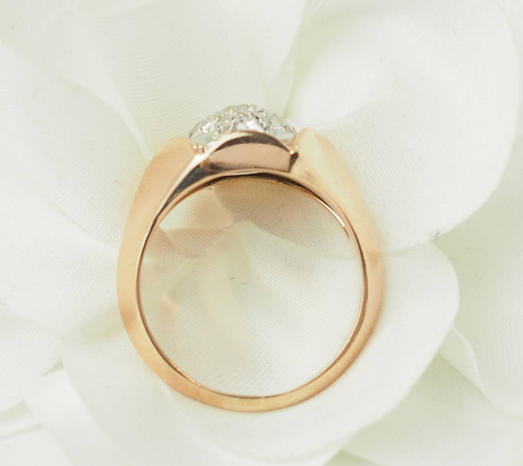 Bague Tank en or rose et diamants