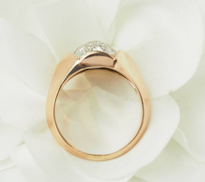 Bague Tank en or rose et diamants