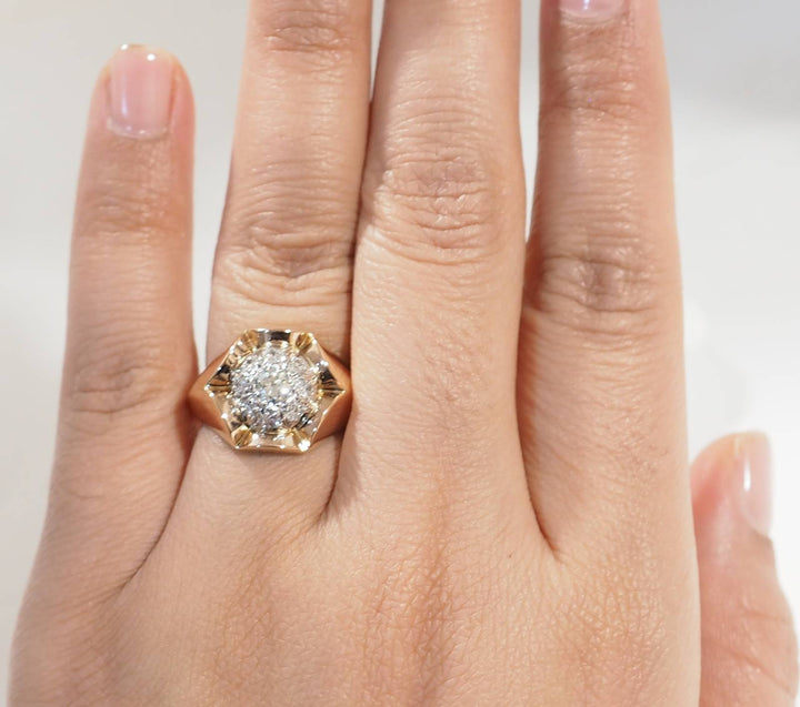 bague or rose 18 carats diamant