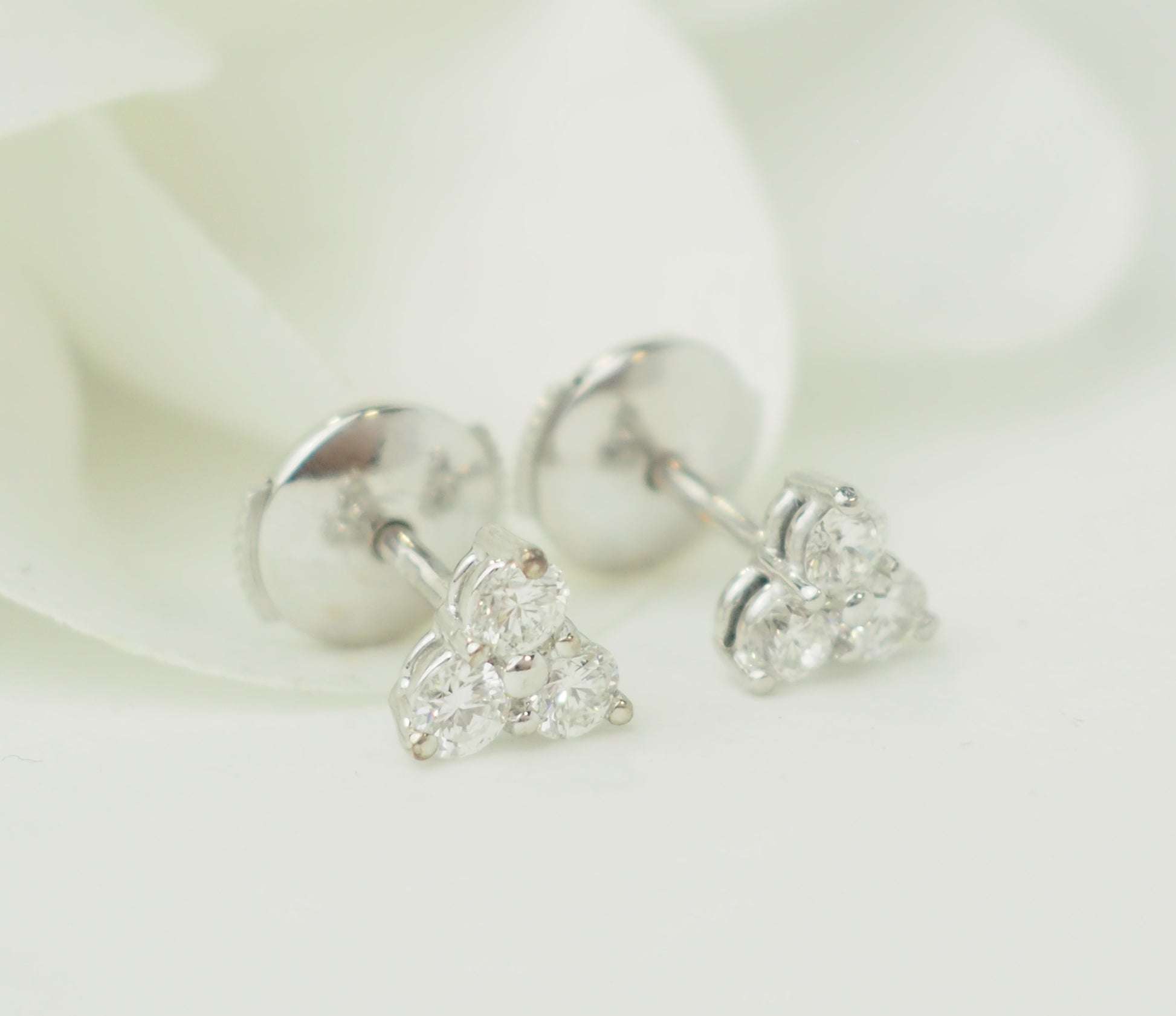 puces en blanc et diamants