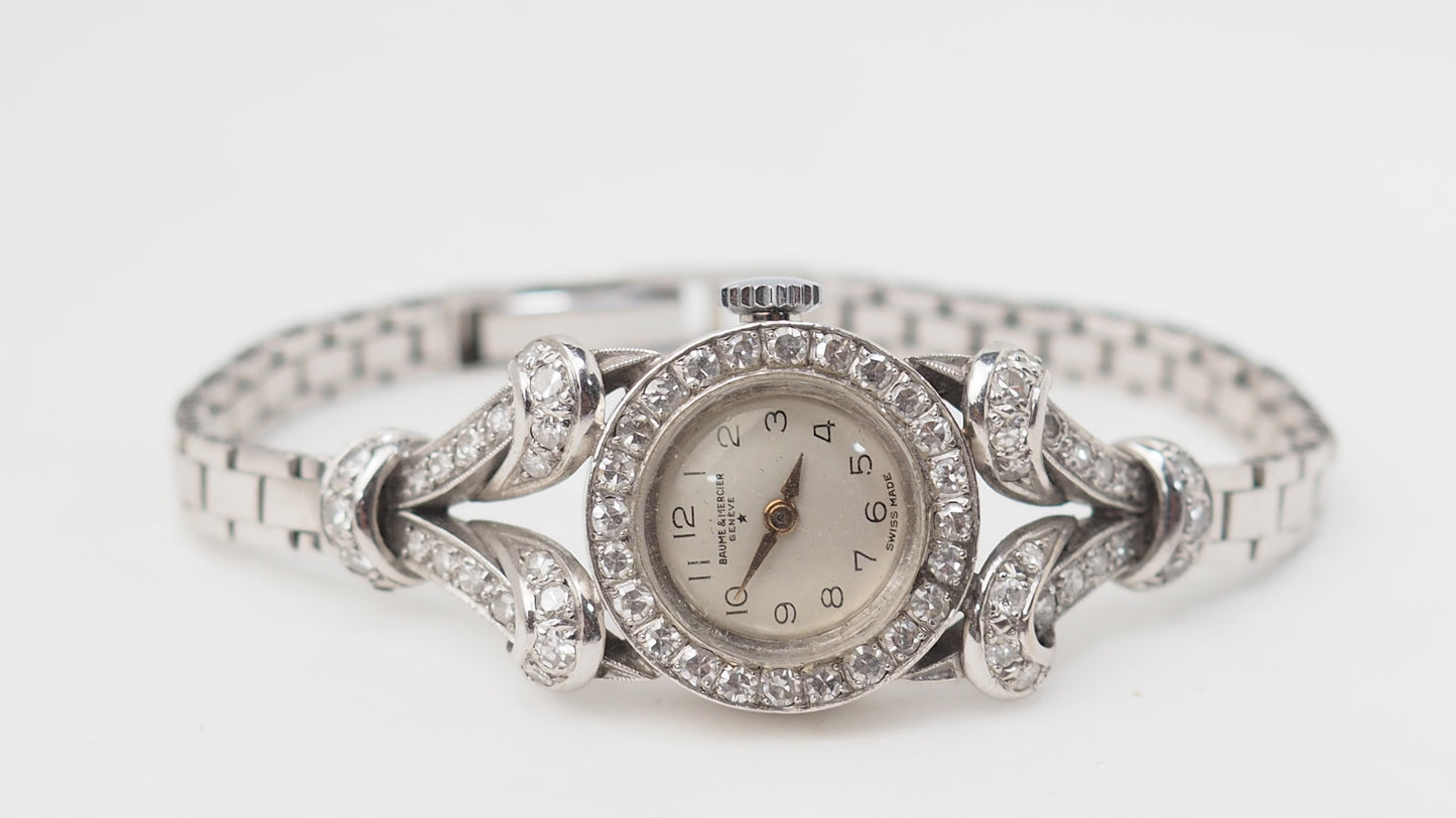 Montre Baume & Mercier en or blanc et diamants