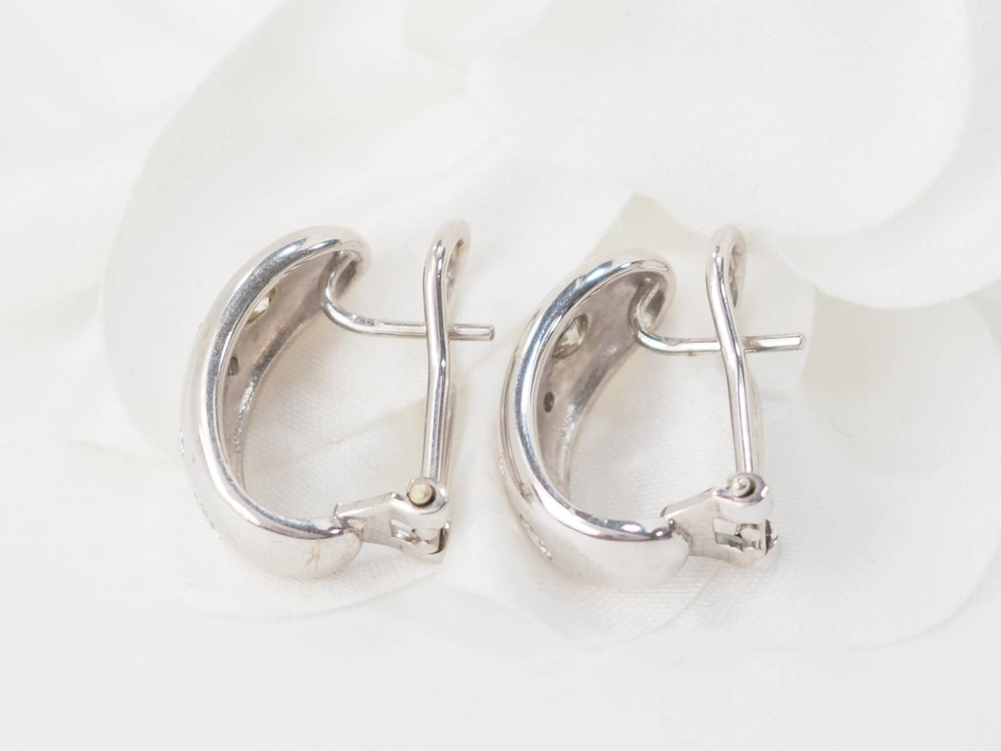 Boucles d'Oreilles En Or Blanc Et Diamants