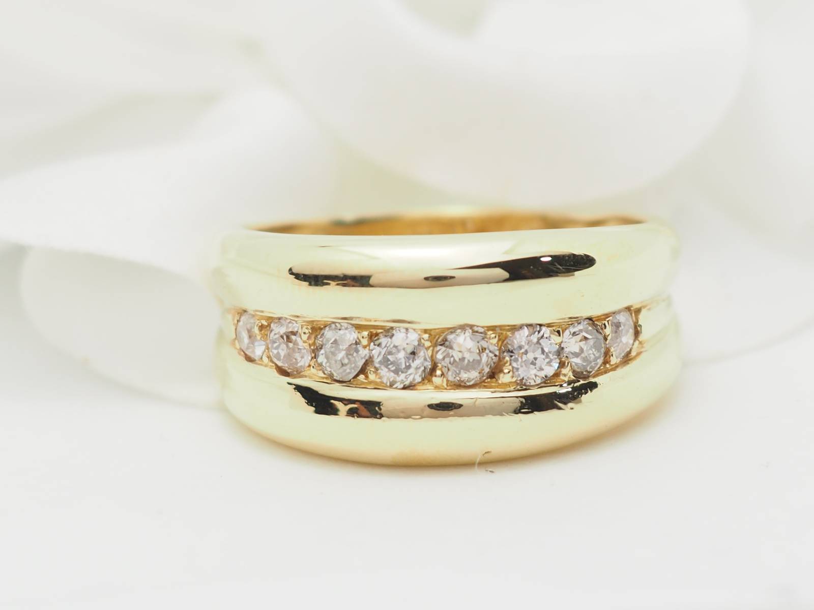 Bague jonc en or jaune et diamants en vente à Marseille