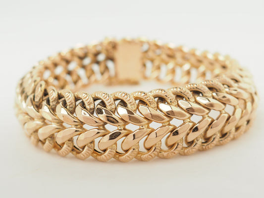 Bracelet maille américaine en or rose