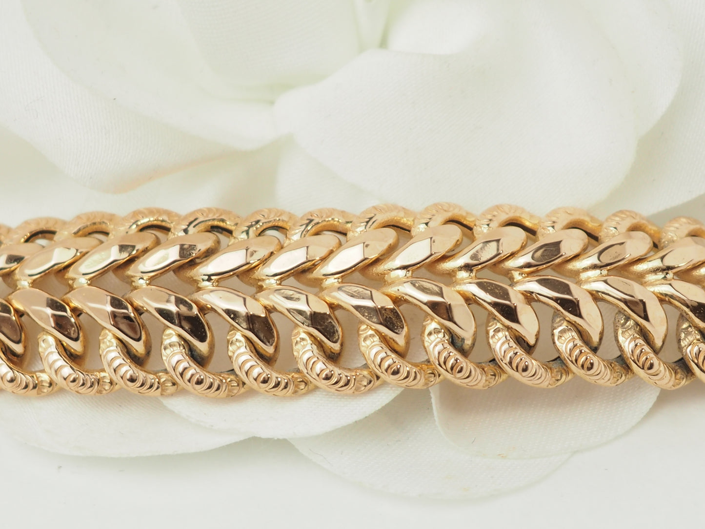 Bracelet maille américaine en or rose