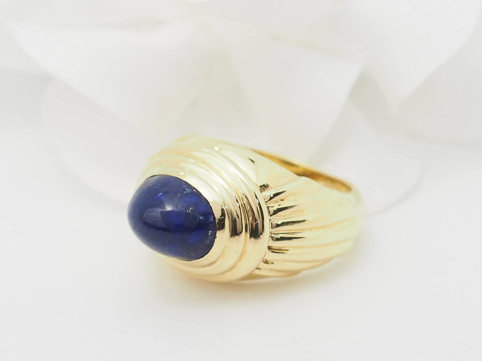 Acheter bague en or jaune et cabochon Lapis Lazuli