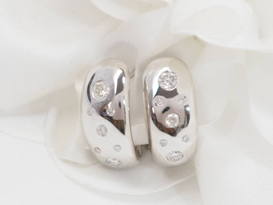 Boucles d'Oreilles En Or Blanc Et Diamants