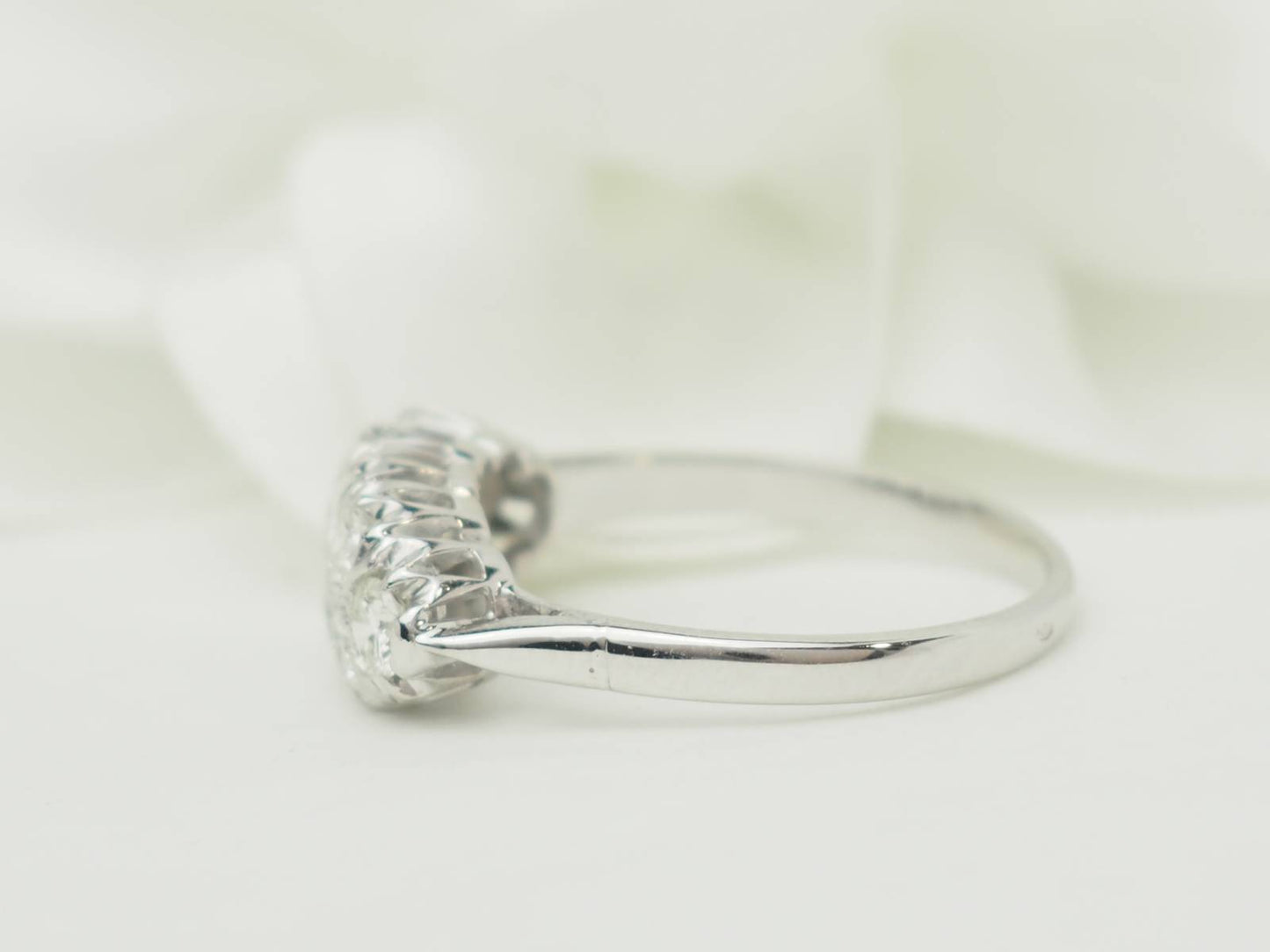 Bague ancienne diamants 1ct or blanc – Alliance vintage